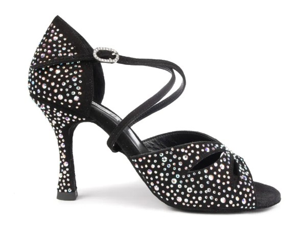PD CLARA Black Nubuck & Crystals